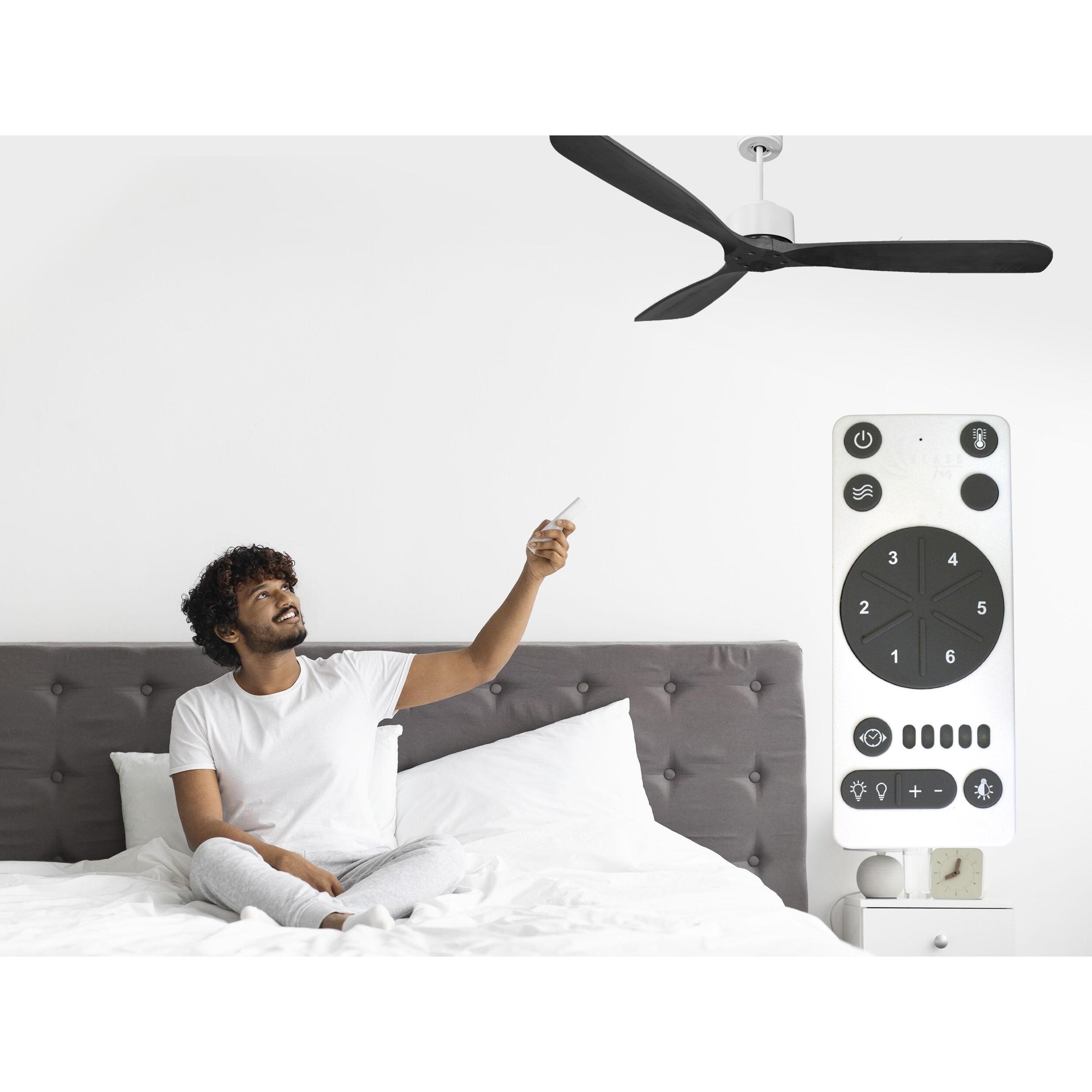 Ventilateur de plafond ø166 cm avec Wifi Réversible Hypersilence 40   W Blanc