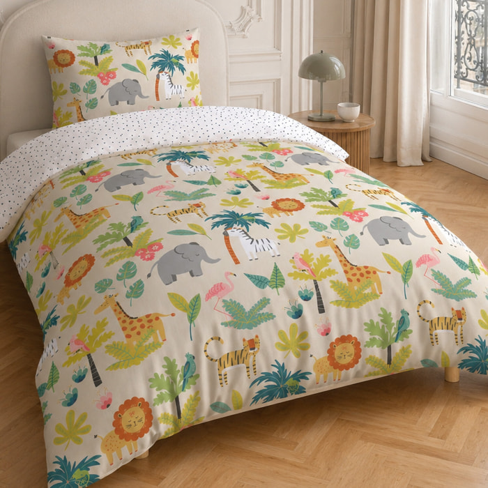 Parure housse de couette coton multicolore