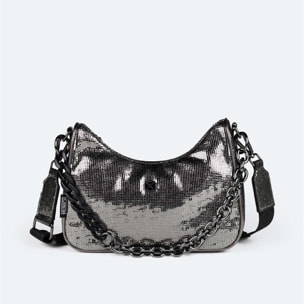 BOLSO SPLASH CROSSBODY BAGUETTE OLD SILVER