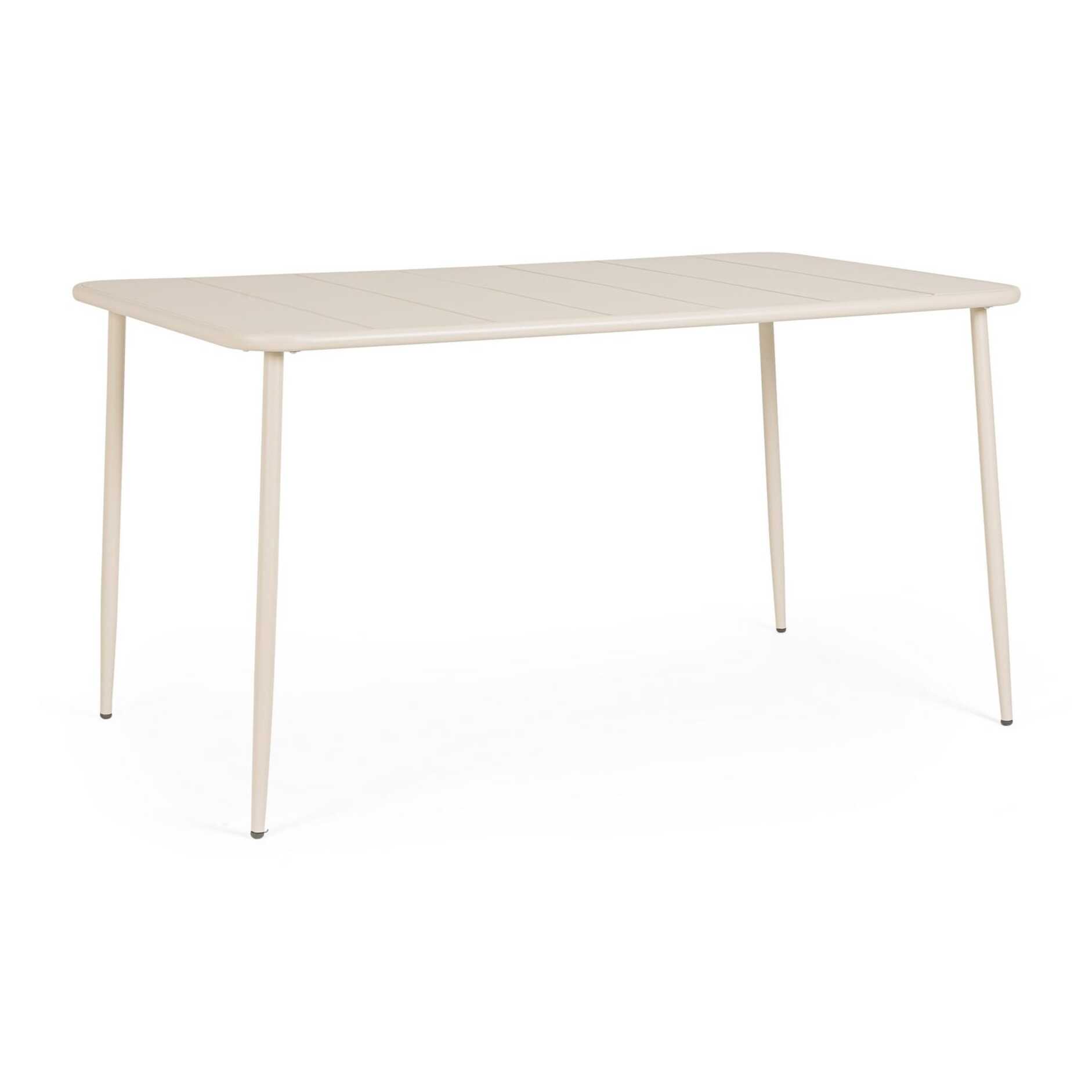 Tavolo rettangolare CALVARI in acciaio beige, 140×80 cm