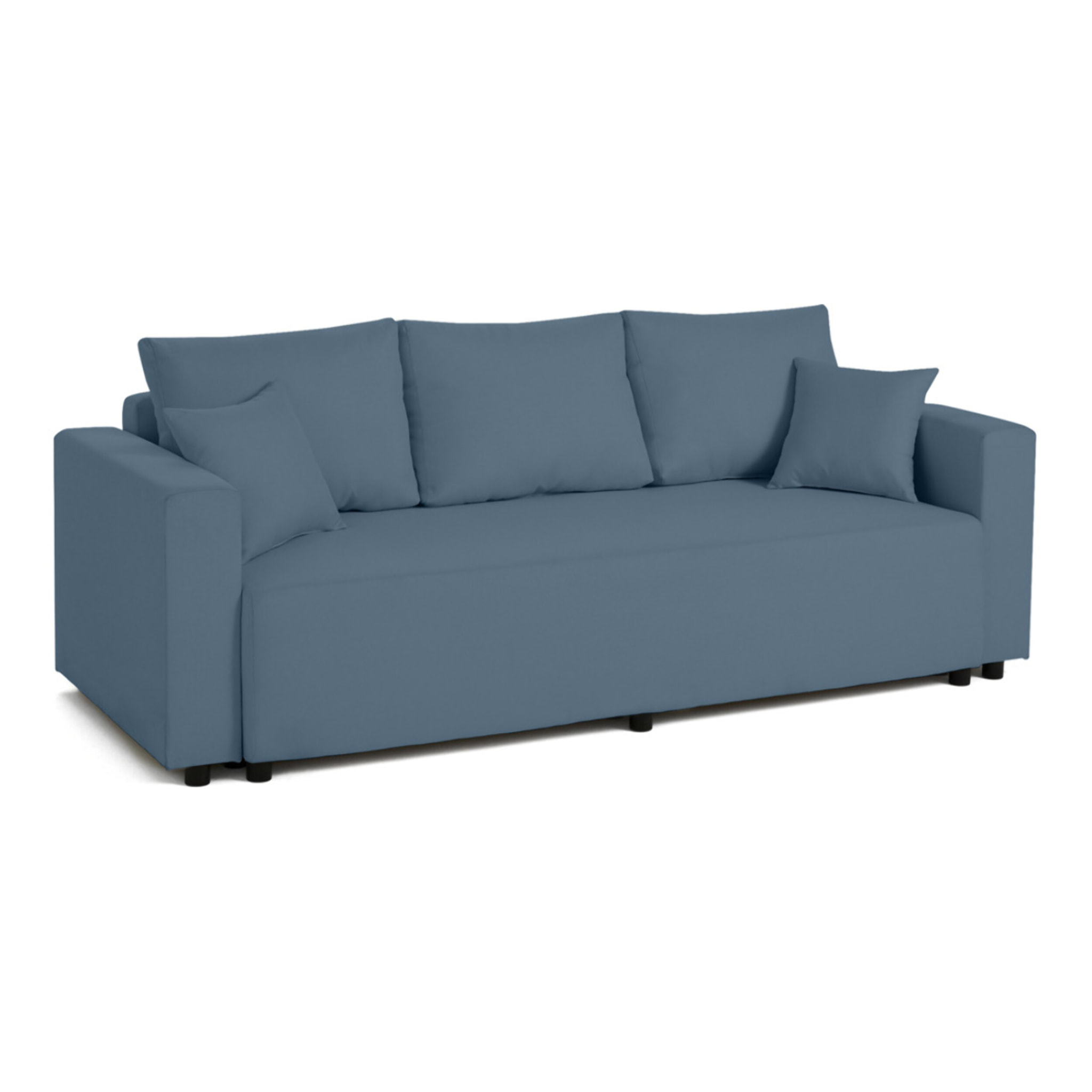 Regala - canapé 3 places - convertible avec coffre - en tissu - Bleu Ardoise