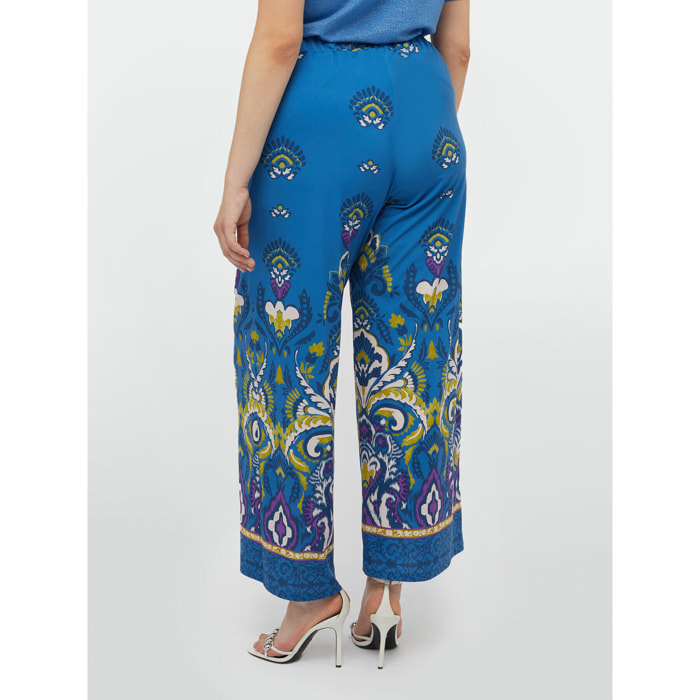 Fiorella Rubino - Pantalón raso estampado - Azul