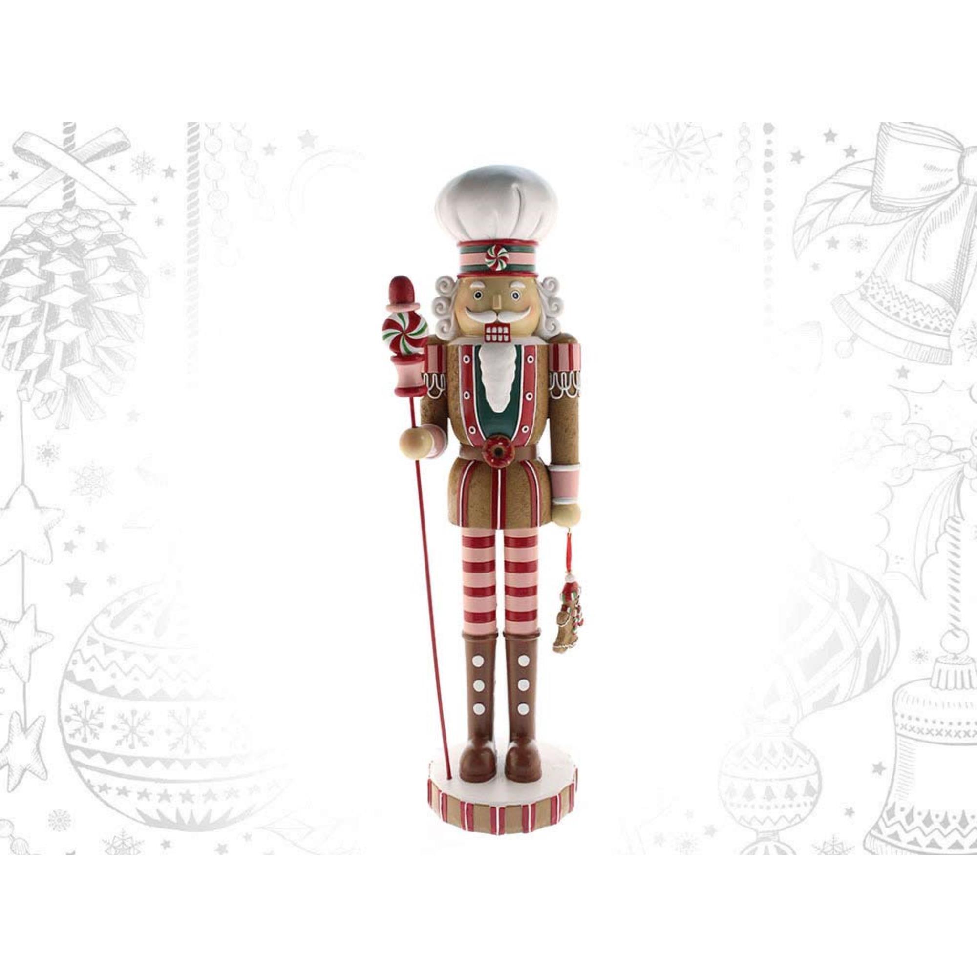 Soldado cascanueces decorativo clásico para navidad h.45,5cm