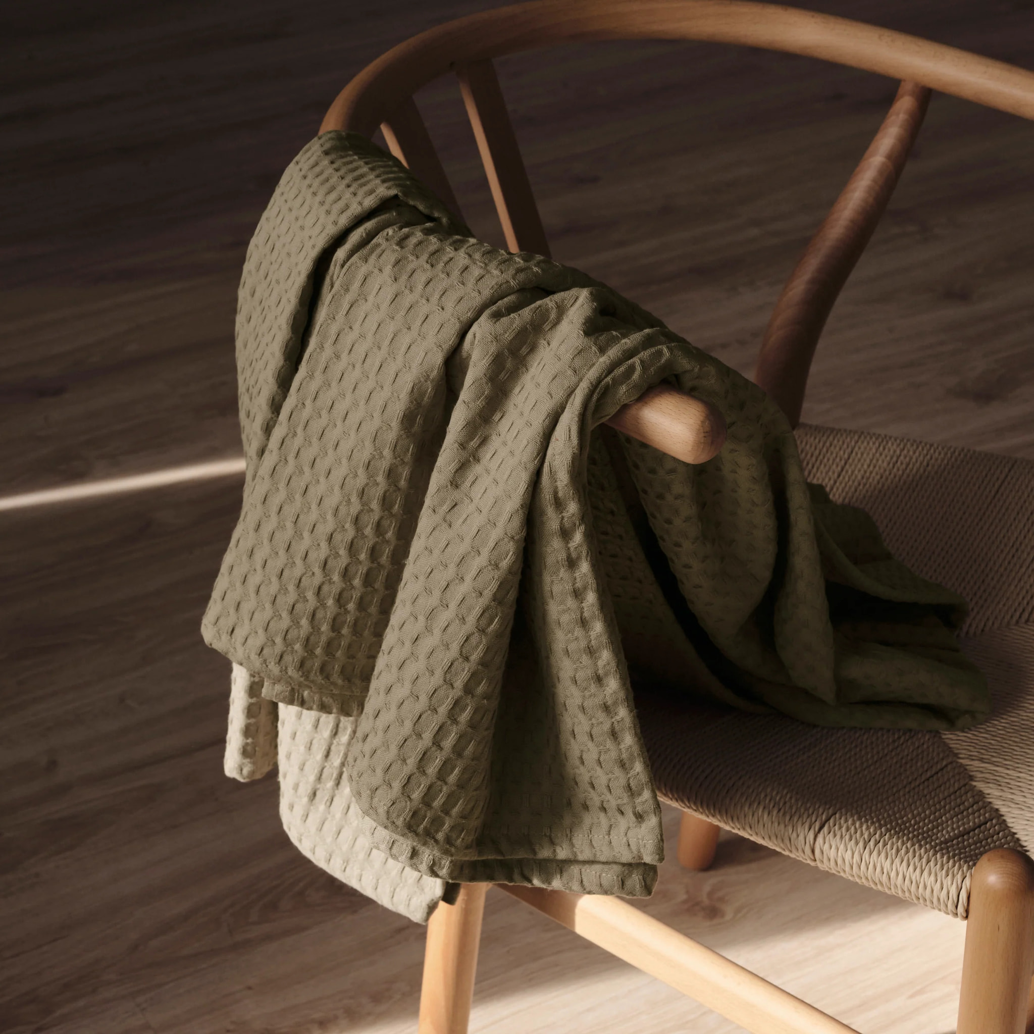 Plaid gaufré 100% coton Wallnut 130x170 cm