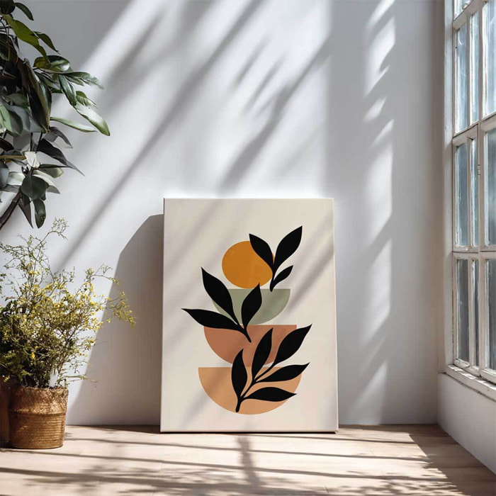 Tableau botanique abstrait soleil moderne Toile imprimée