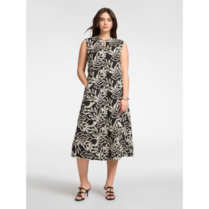 Elena Mirò - Vestido de mezcla de algodón bordado - Negro