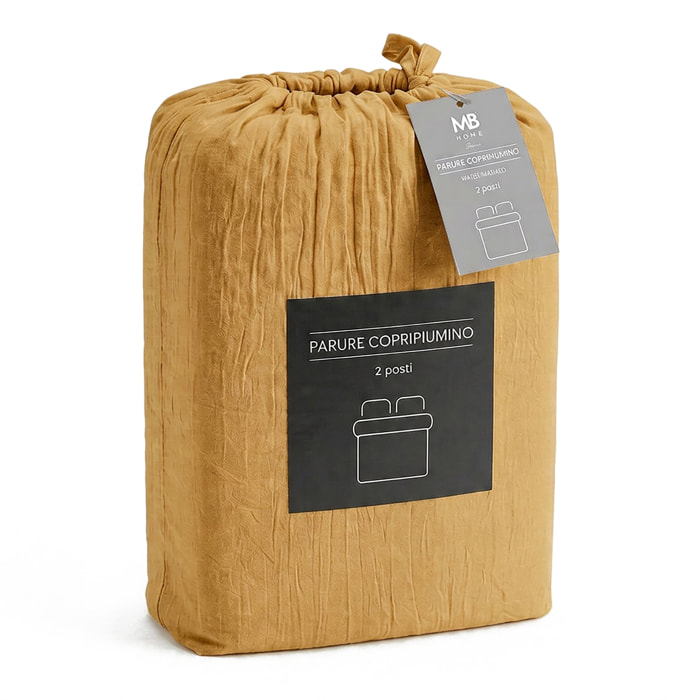 PARURE COPRIPIUMINO WATER WASHED, 100% Microfibra, No Stiro - OCRA