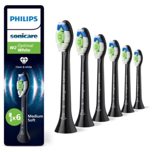 Brossette dentaire PHILIPS Sonicare lot de 6 - HX6066/88 black Optimal W2
