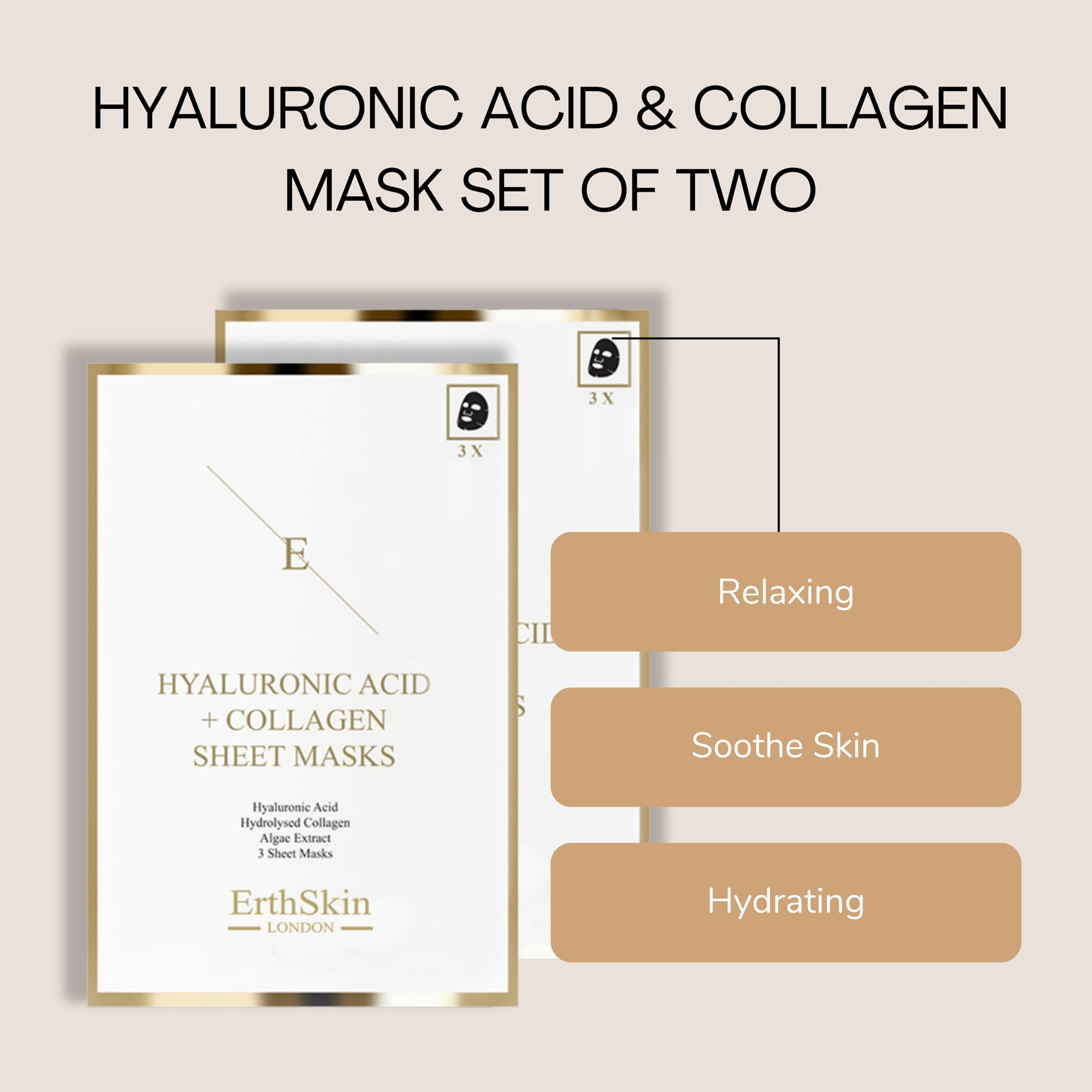 Mascarilla de ácido hialurónico y colágeno