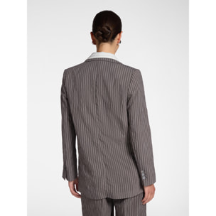 Elena Mirò - Blazer de rayas diplomáticas - Gris