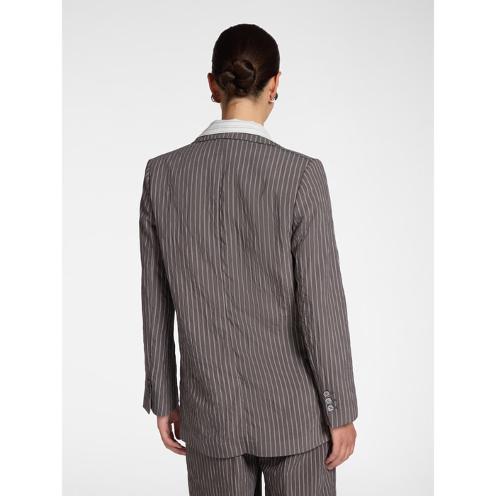 Elena Mirò - Blazer de rayas diplomáticas - Gris