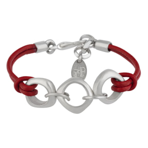 Pulsera Cuero rojo y plata Dimas cuero rojo