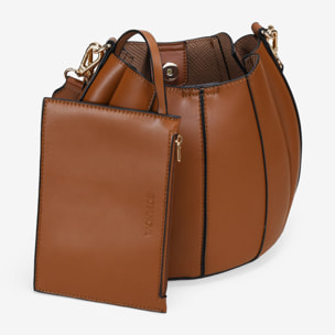 Bolso cubo cuero con doble asa