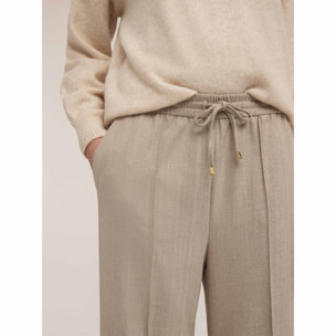 Motivi - Pantaloni palazzo in flanella - Beige