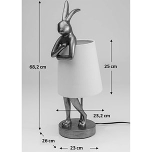 Lampe Animal lapin dorée et noire 68cm Kare Design