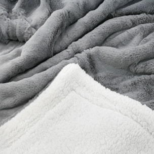 Plaid imitation "Lapin" - Cocoon Gris Clair - 610g/m²