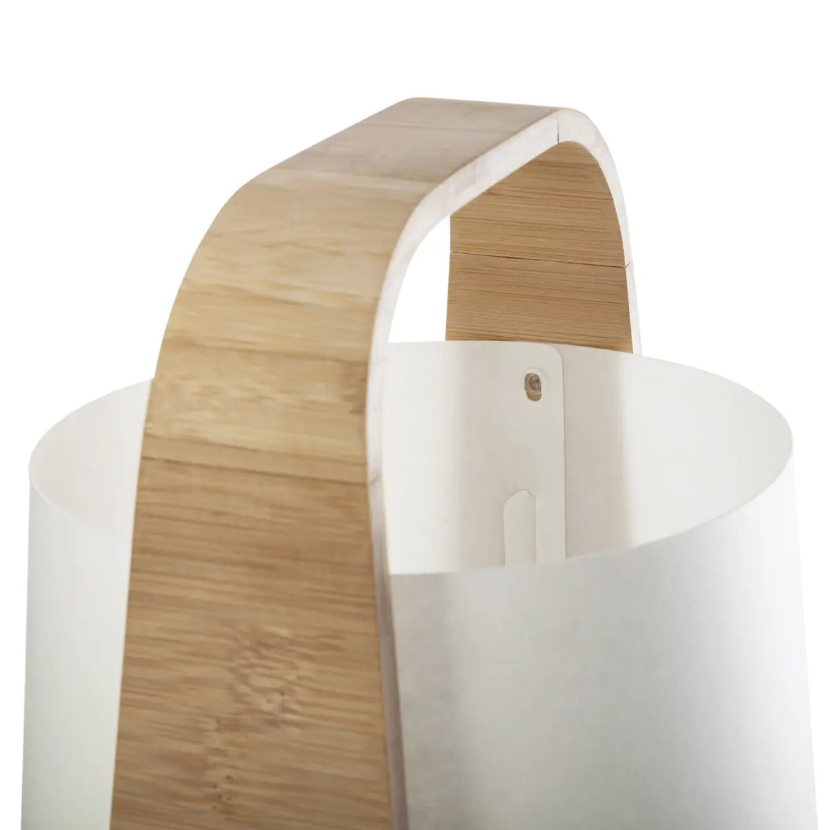 Lampe "Rex" - bambou et blanc H35 cm