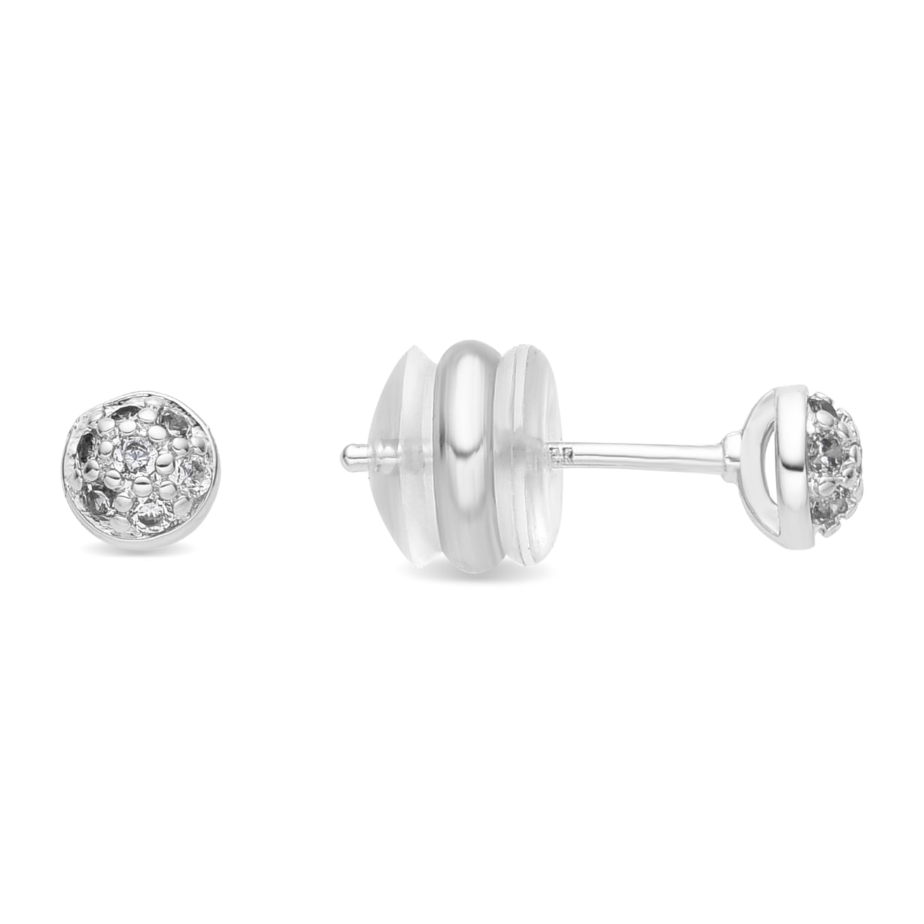 Pendientes acabado plata y Circonita Brillante