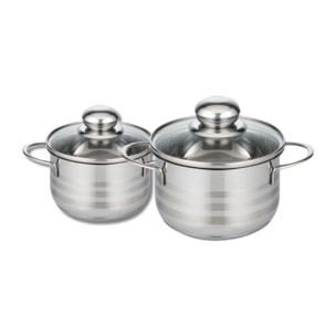 Lot de 2 faitouts en acier inoxydable sans PFAS Elo Brillant