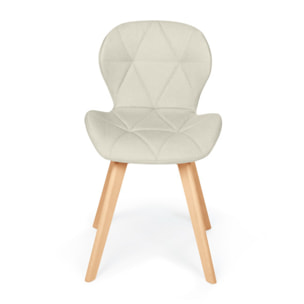 Chaises Gatsby en tissu et pieds bois - Beige