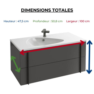 Meuble vasque Nouvelle Vague gris brillant