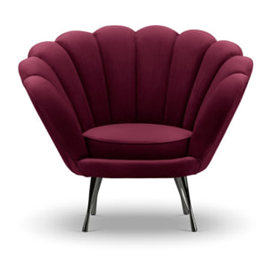 Fauteuil "Kingston" en velours pourpre