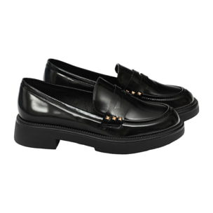 Mocassini con borchie - tacco 4,0 cm