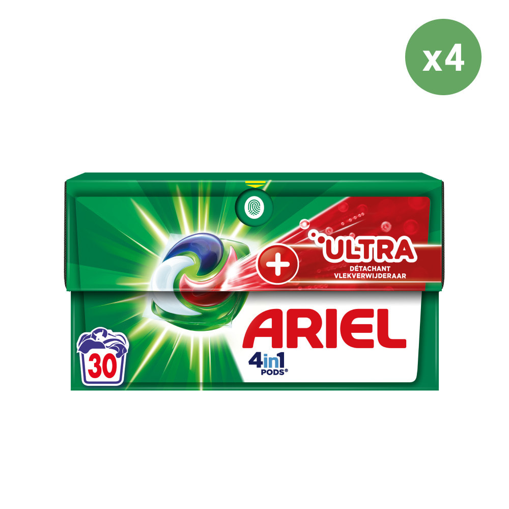 4x30 Pods+ Ultra Detachant, Lessive En Capsules Ariel