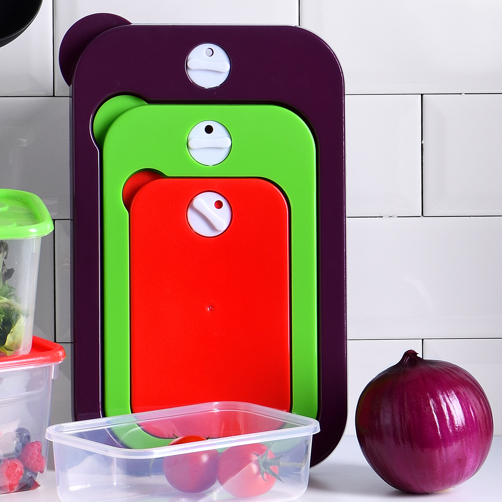 Set 3pc herméticos apilables plastico, colección Jolie San Ignacio