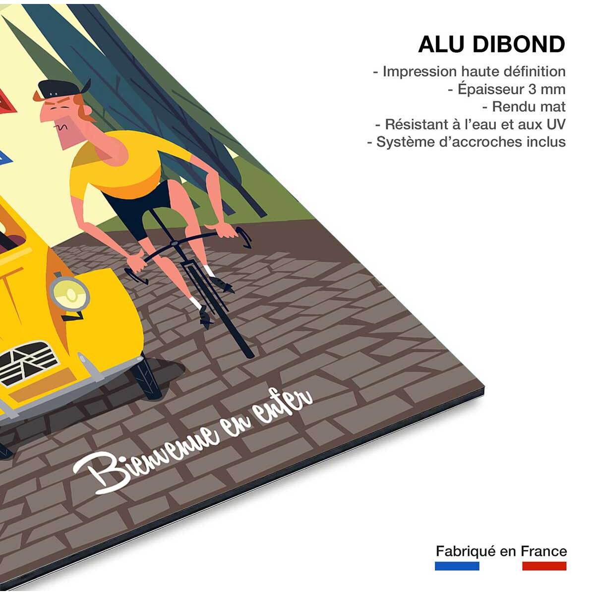 Tableau course paris - roubaix Tableau alu Dibond