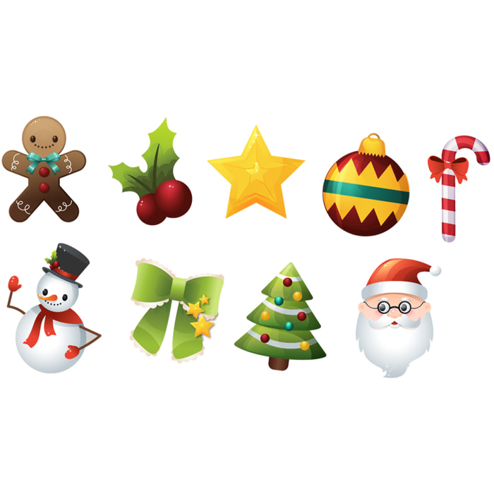 Sticker Noël la féerie de Noël - Autocollants stickers adhésifs noël - décoration fêtes