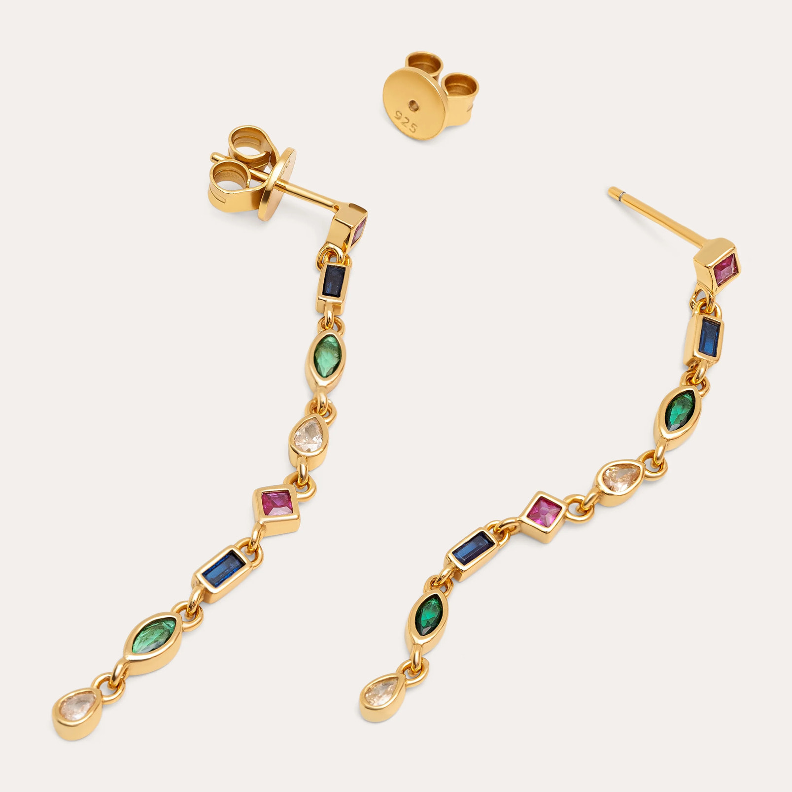 Orecchino Cascade Colors Argento Placcato Oro