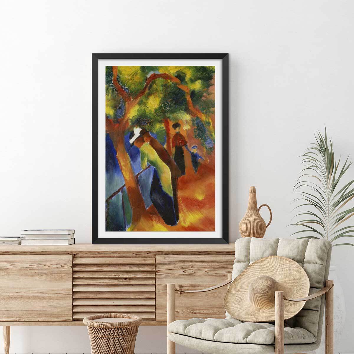 Affiche Sunny path par August Macke Affiche sous cadre noir