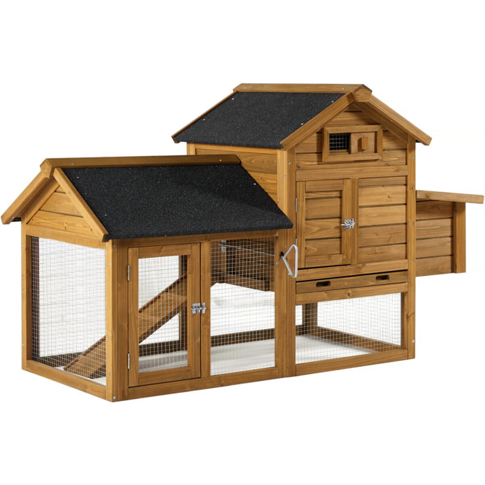 Poulailler "Poulette" avec pondoir en bois - Marron
