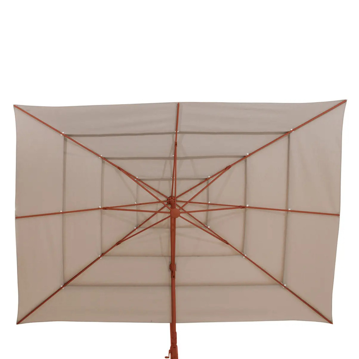 Parasol déporté rectangulaire inclinable Melhia 4x3 m acajou/lin