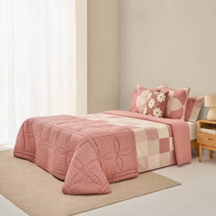 Edredón patchwork 250 g reversible Ritpatcolha color rosa 100% Algodón