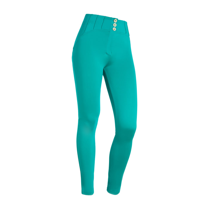 Pantaloni push up WR.UP® vita alta con bottoni e impunture