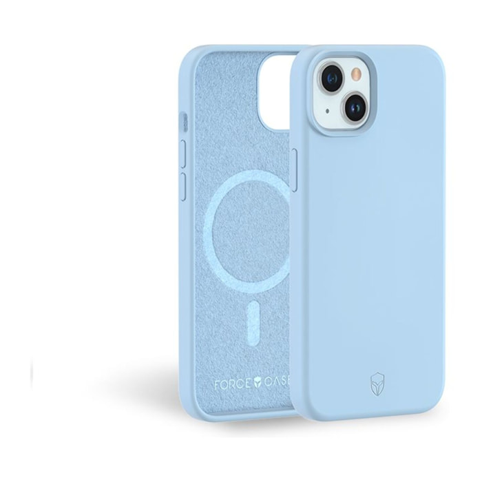 Coque FORCE CASE iPhone 15  silicone  bleu ciel