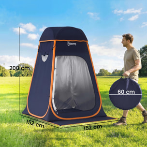 Tienda de Campaña Instantánea Pop-Up Tienda de Ducha Camping Portátil con Ventanas Enrollables Bolsillo y Bolsa de Transporte UV 30+ Impermeable 2000mm para Baño 152x152x200 cm Azul Oscuro