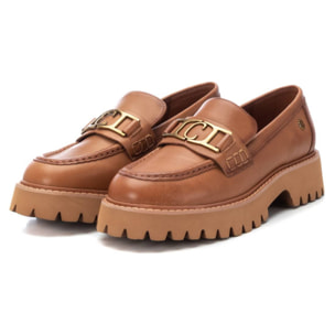 Zapato mocasín de piel camel