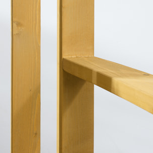 Banco de Jardín de 2 Plazas Banco Exterior de Listones de Madera con Respaldo y Reposabrazos para Terraza Balcón Patio Carga 240 kg 143x51x85 cm Natural