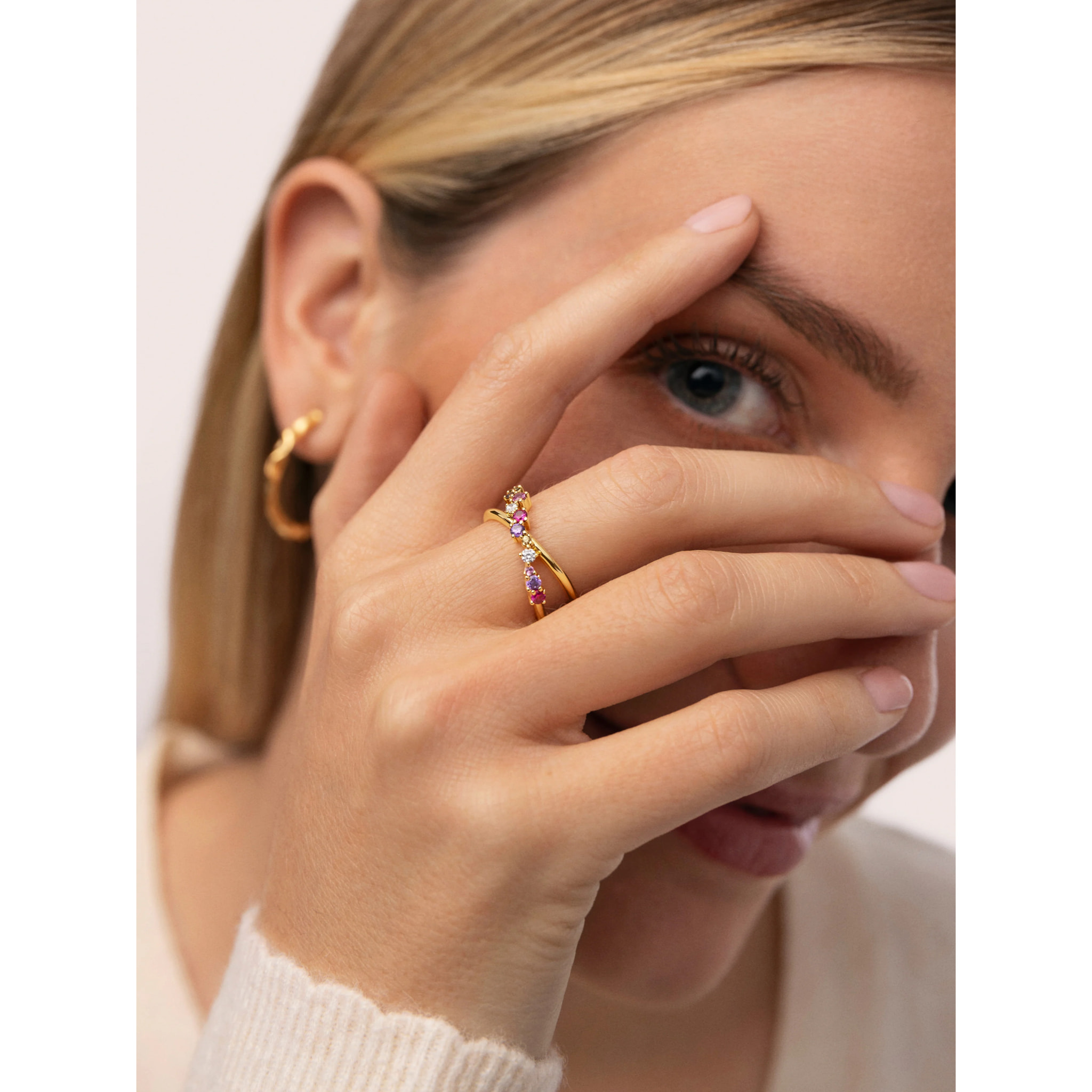 Anello Estellar Cross Placcato Oro