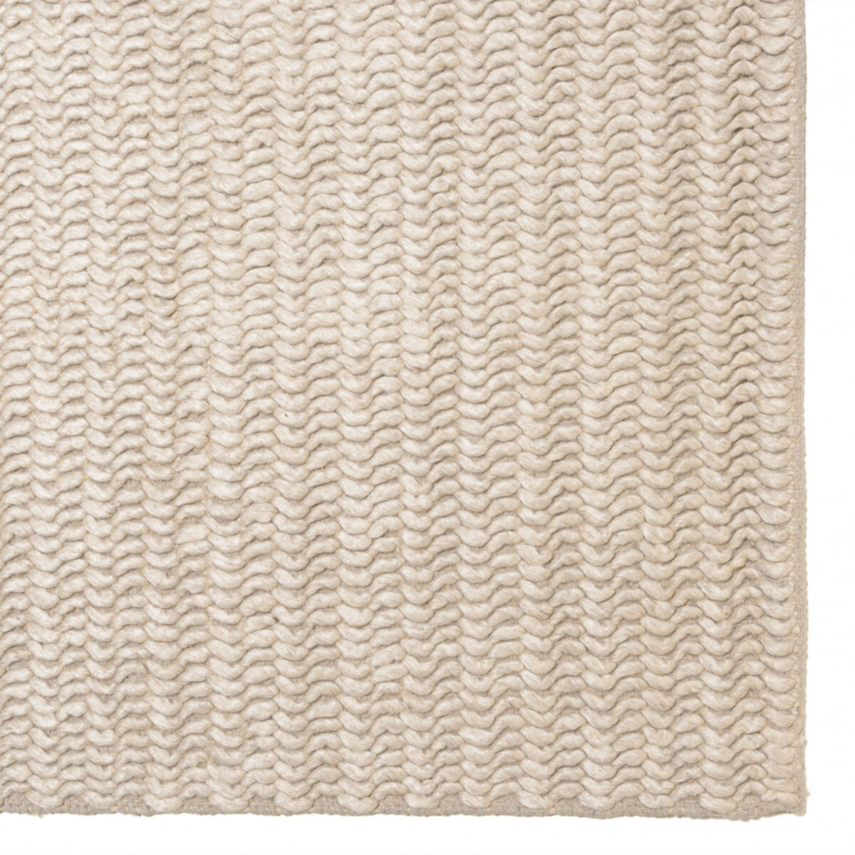 QUENTIN - Tapis rectangulaire 200x290cm en laine tissée couleur beige