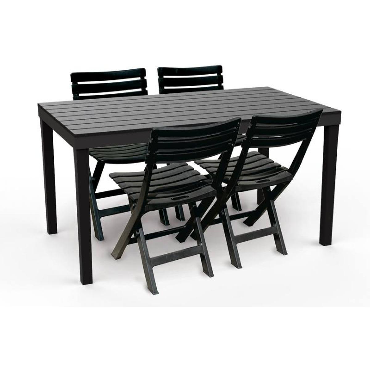 Tavolo da esterno Vasto, Tavolo rettangolare da pranzo, Tavolo da giardino indoor e outdoor multiuso, 100% Made in Italy, Cm 138x78h72, Antracite