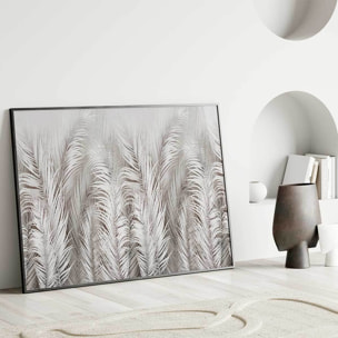 Affiche encadrée feuillage tropical gris clair Affiche + cadre en métal - Noir