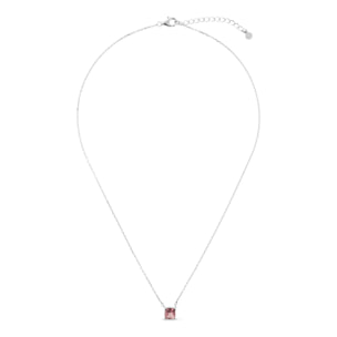 Collana in Argento 925 con Ciondolo in Pietra Prisma Gem Bordeaux