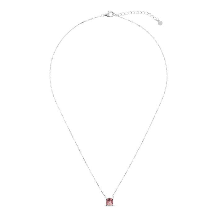Collana in Argento 925 con Ciondolo in Pietra Prisma Gem Bordeaux