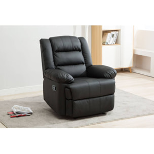 Fauteuil relax "Buckingham" - 85 x 93 x 100 cm - Noir
