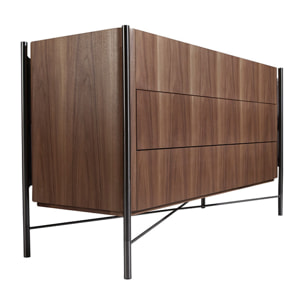 Cómoda Angel Cerda madera chapada en nogal140x52x82cm