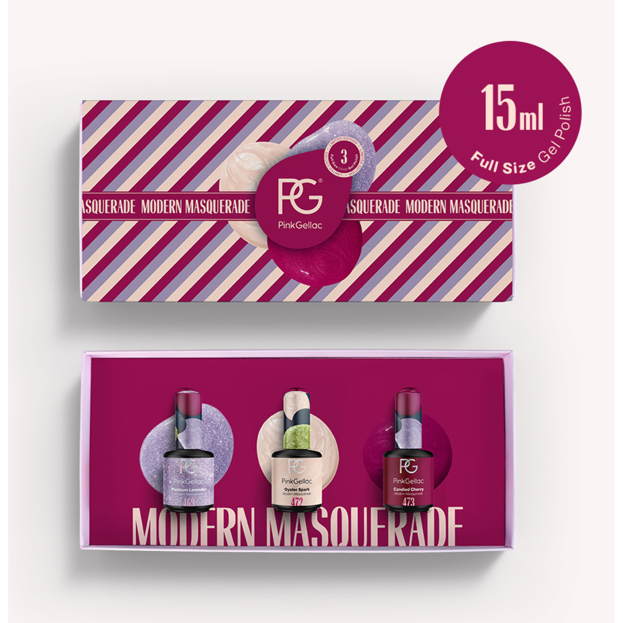 Set vernis semi-permanent - Modern Masquerade - 3x 15 ml